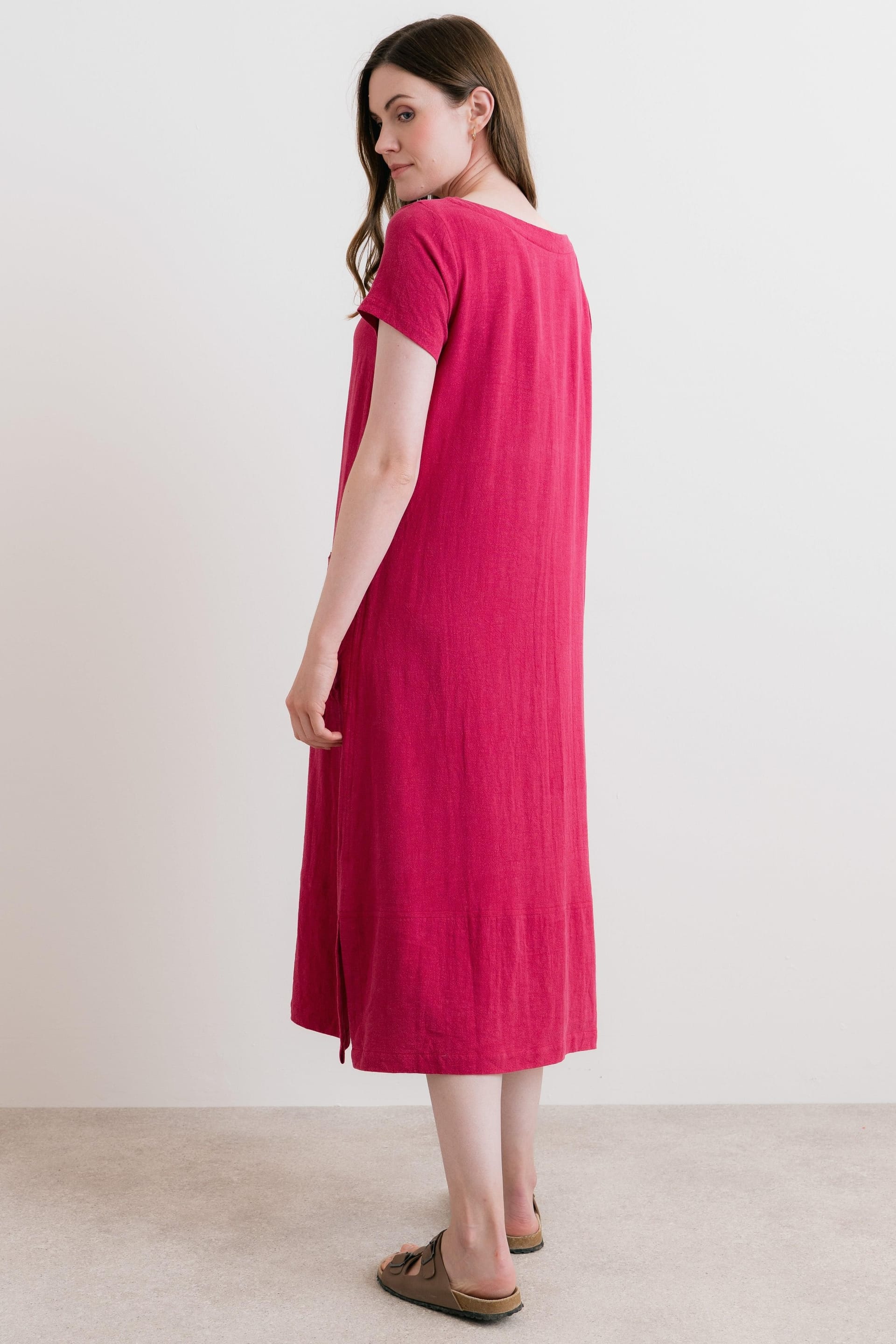 Lily & Me Lily & Me Women's Summer Breeze Linen Blend Dress in Pink - 4