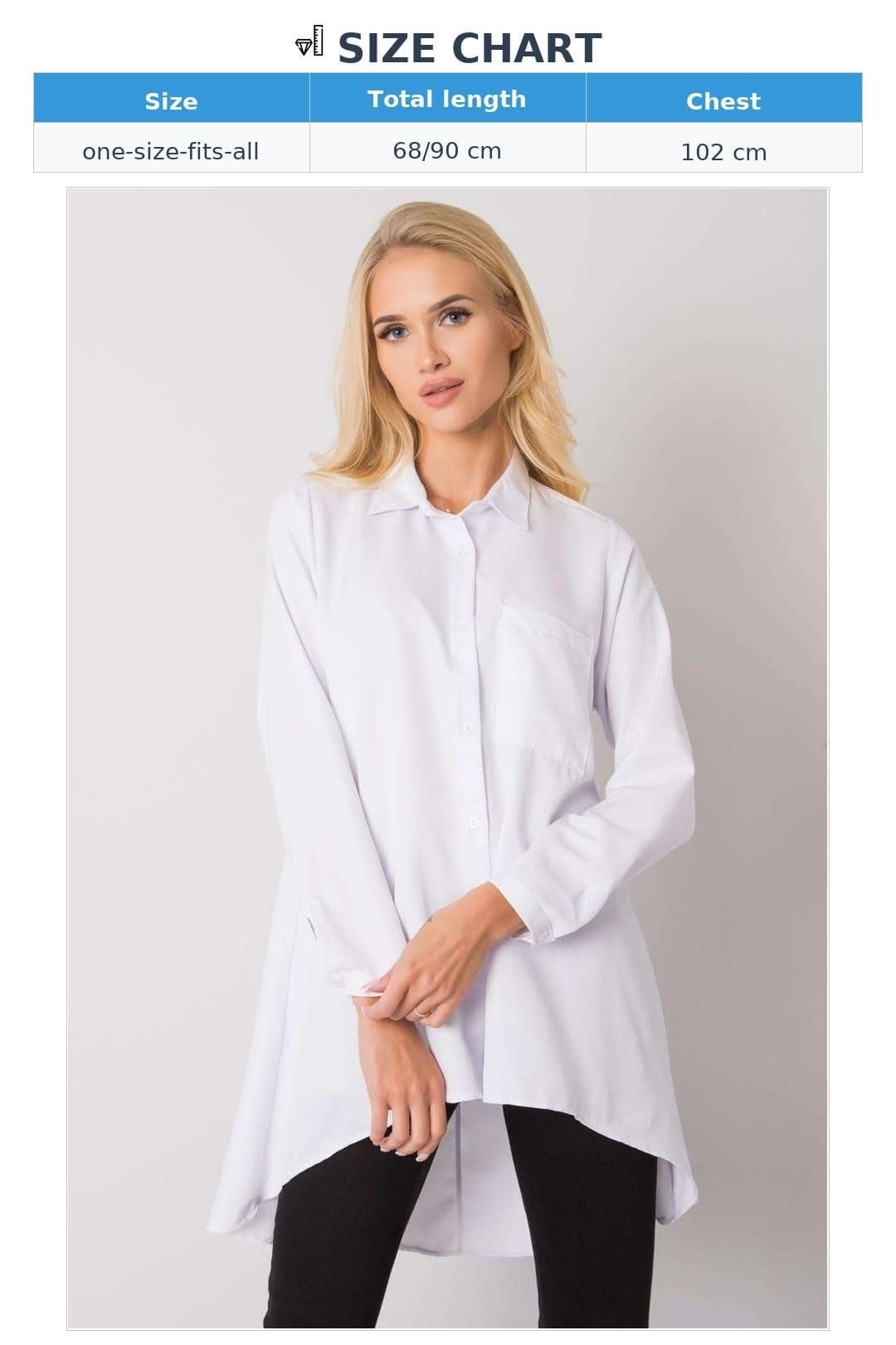 Love Lace Love Lace Women's Long Sleeve Button Up Shirt With Longer Back in White - 4