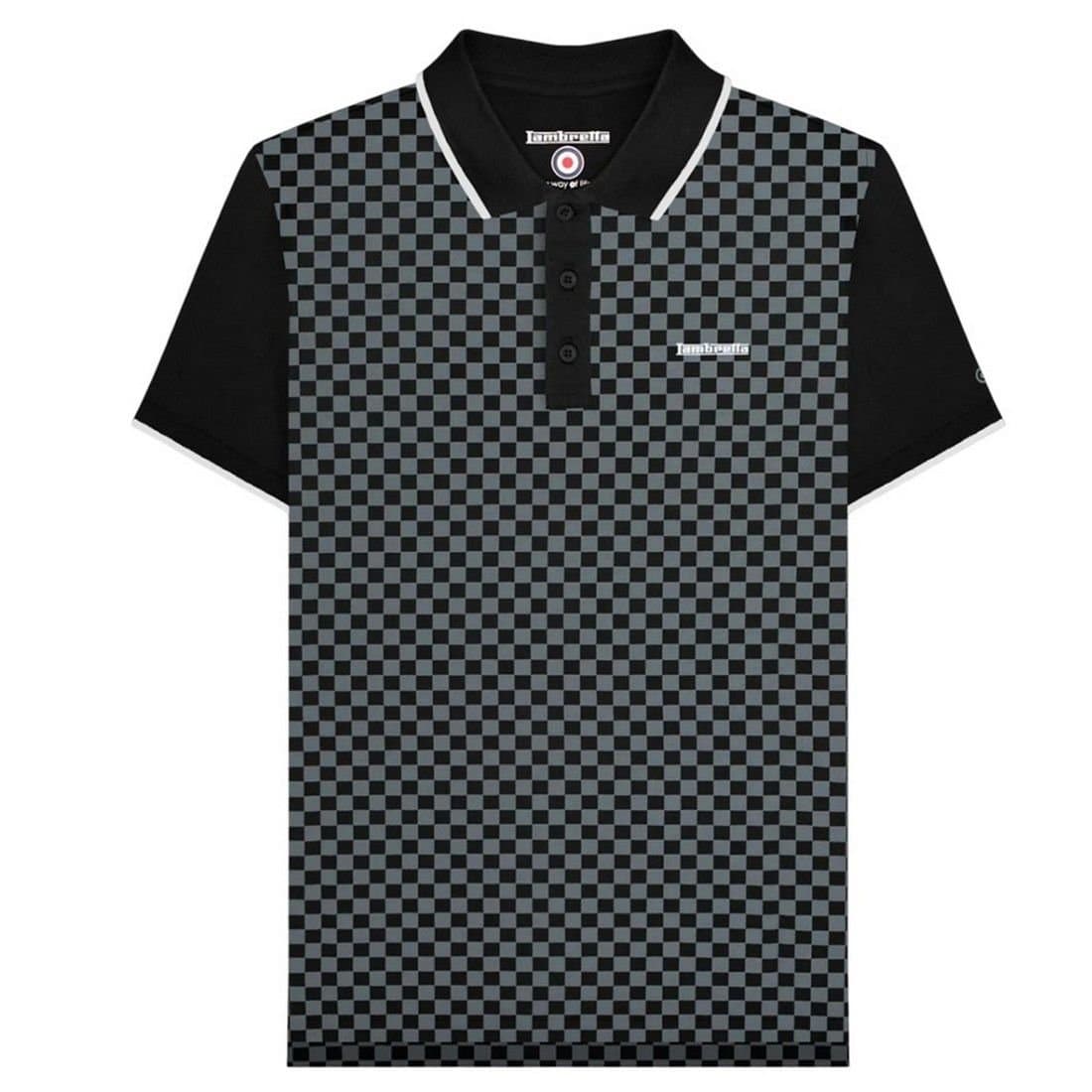 Lambretta Lambretta Men's Two Tone Big & Tall Polo Shirt in Black