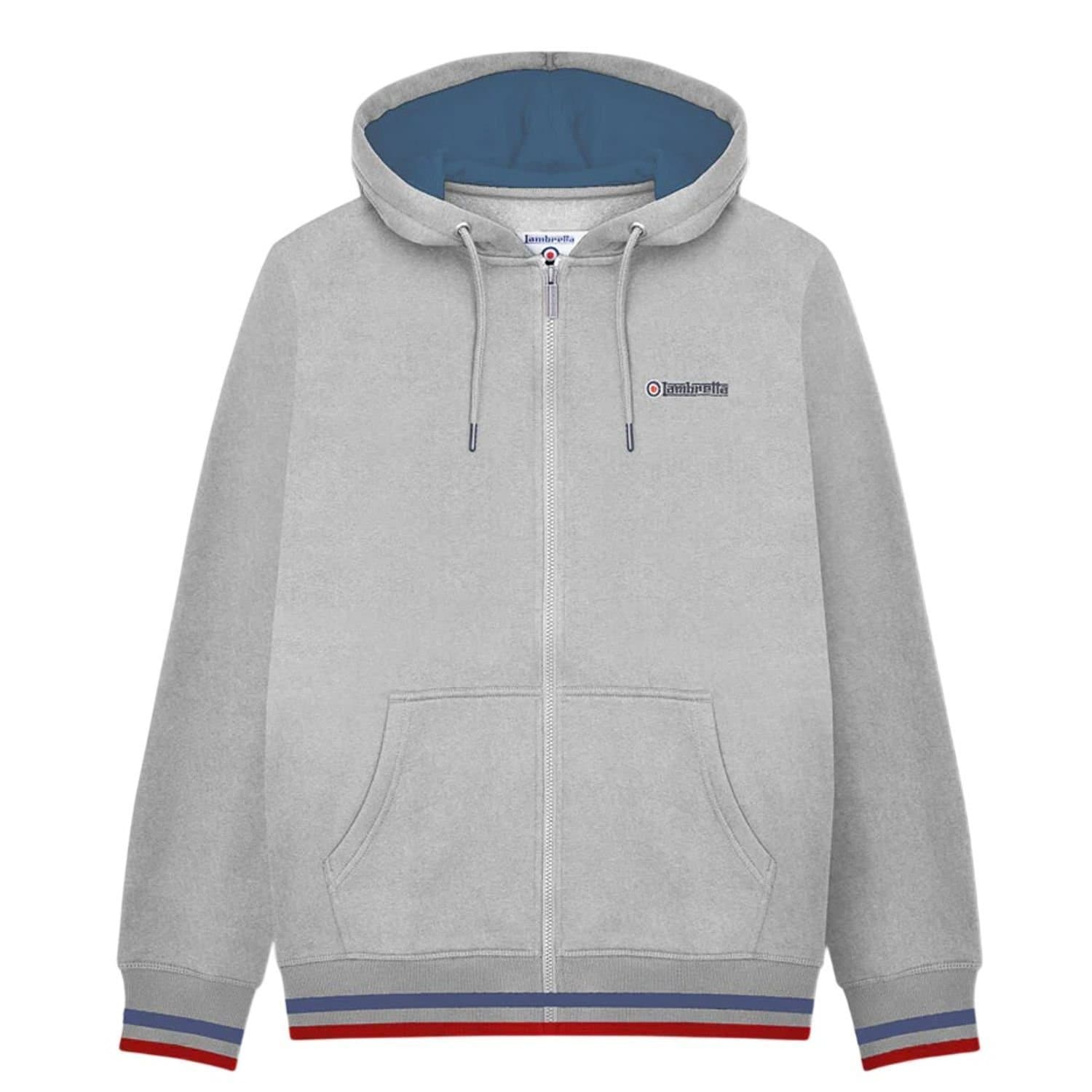 Lambretta Lambretta Men's Full Zip Hoodie in Light Grey