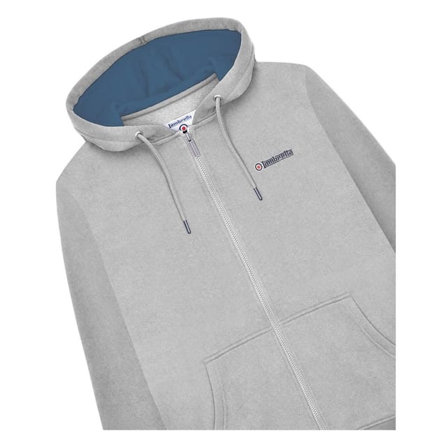 Lambretta Lambretta Men's Full Zip Hoodie in Light Grey - 3