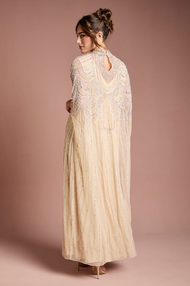 Coast Coast Women's Heavily Embellished Maxi Dress in Neutral - 3