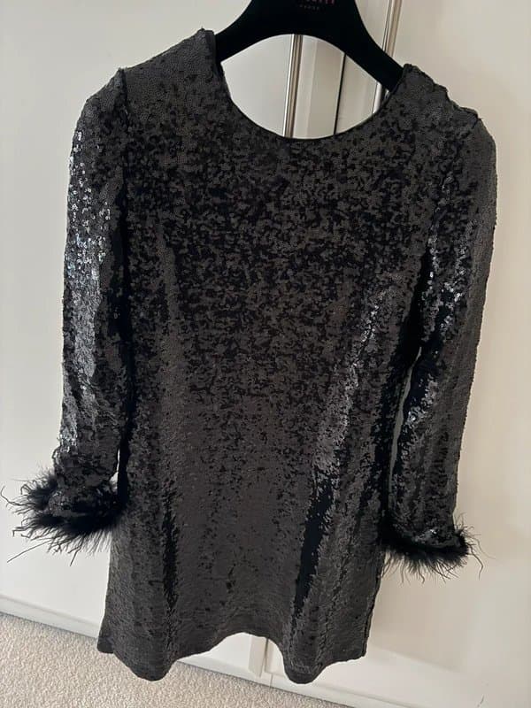 SOSANDAR Sosandar Black Sequin Dress – Size 12