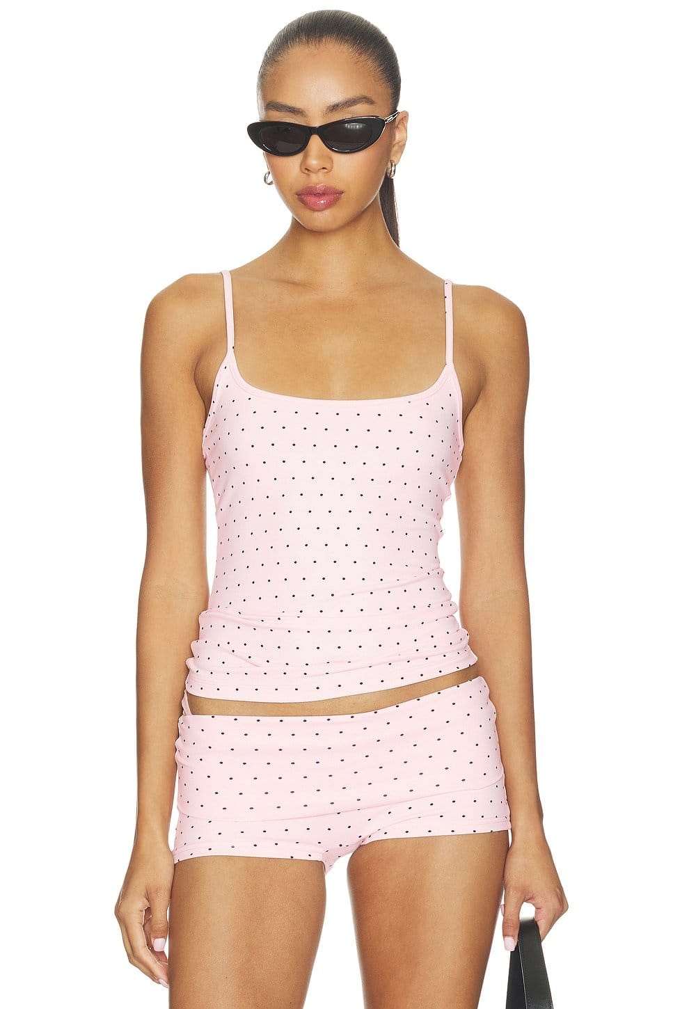 Revolve Pink Polka Dot Tank Top