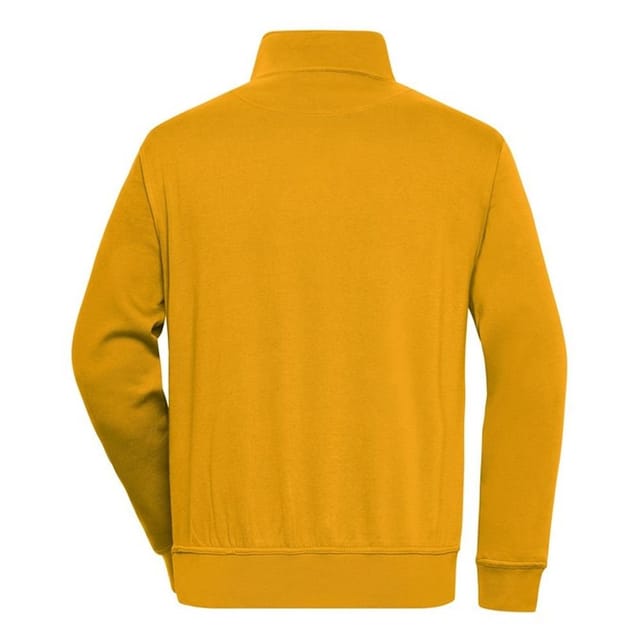 James and Nicholson James and Nicholson Men's Workwear Quarter Zip Sweatshirt in Mustard - 2