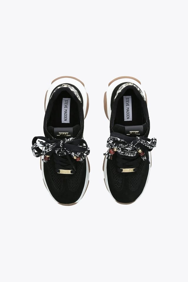 Steve Madden STEVE MADDEN Women's 'Maxfield Black' Suede Trainers in Black - 2
