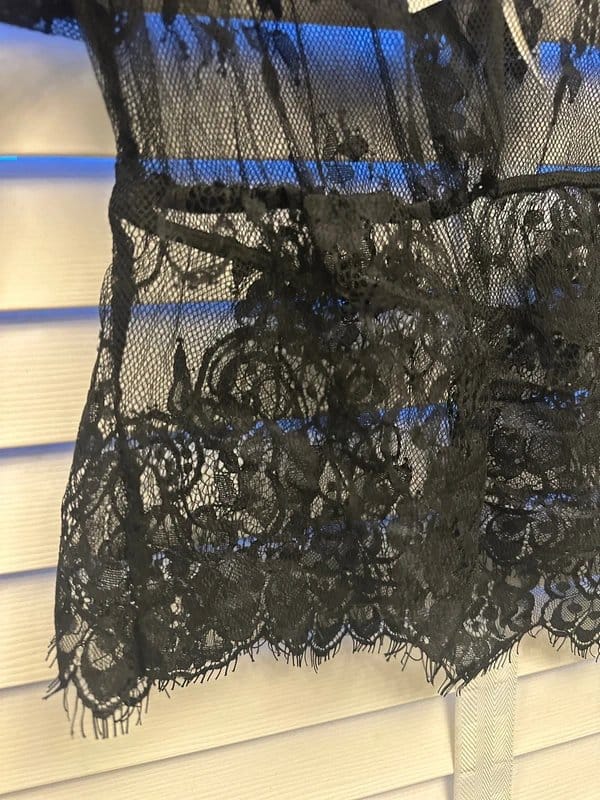 Never Fully Dressed Black Sheer Lace Top Size 8
