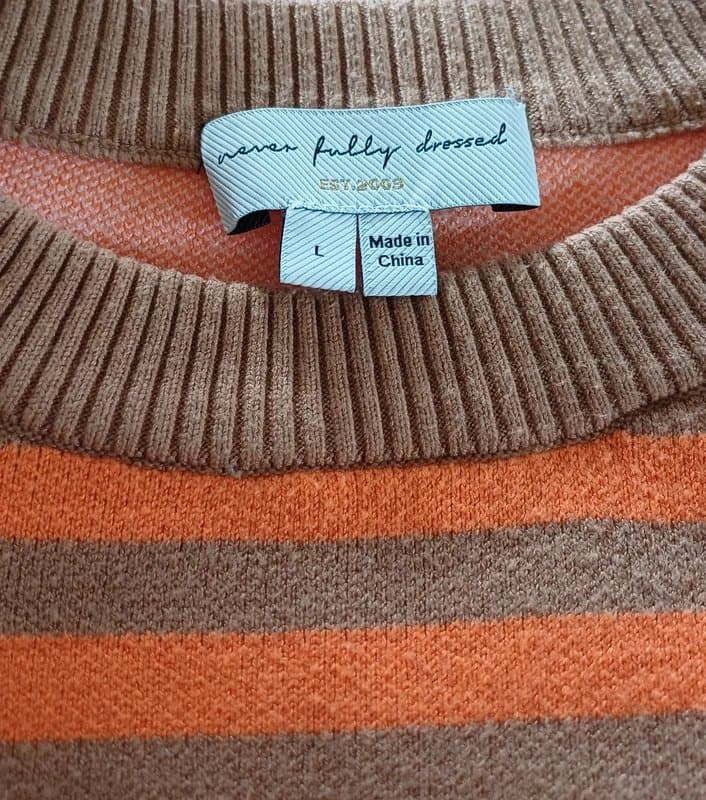 Never Fully Dressed Never Fully Dressed Multicolour Striped Jumper - size L/16
