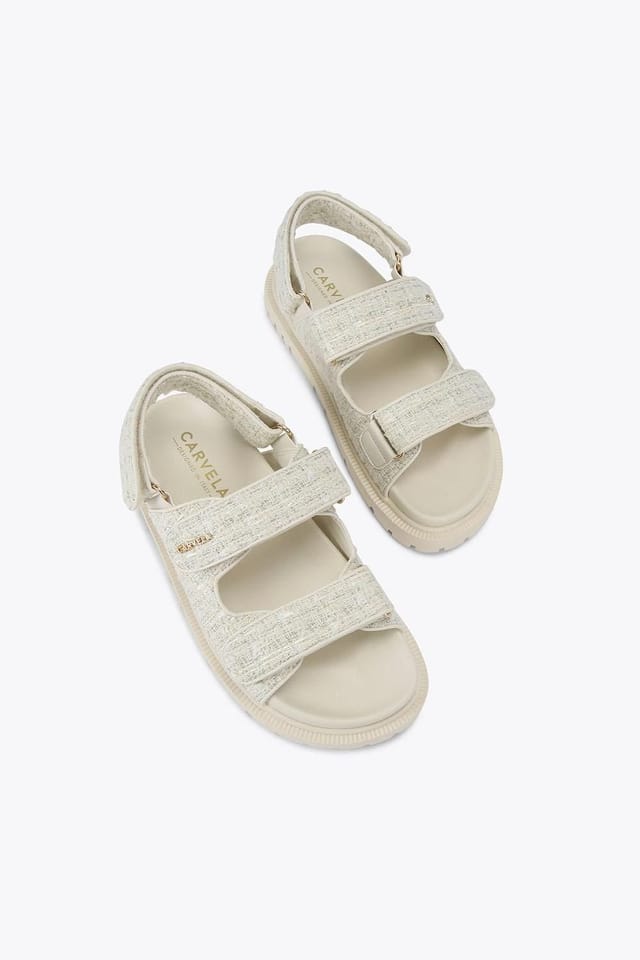 Carvela Carvela Women's 'Rosa Sandal' Fabric Sandals in Cream - 2