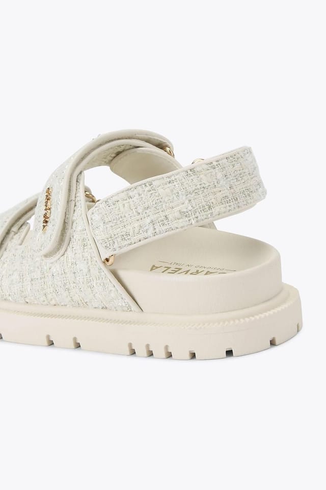 Carvela Carvela Women's 'Rosa Sandal' Fabric Sandals in Cream - 3