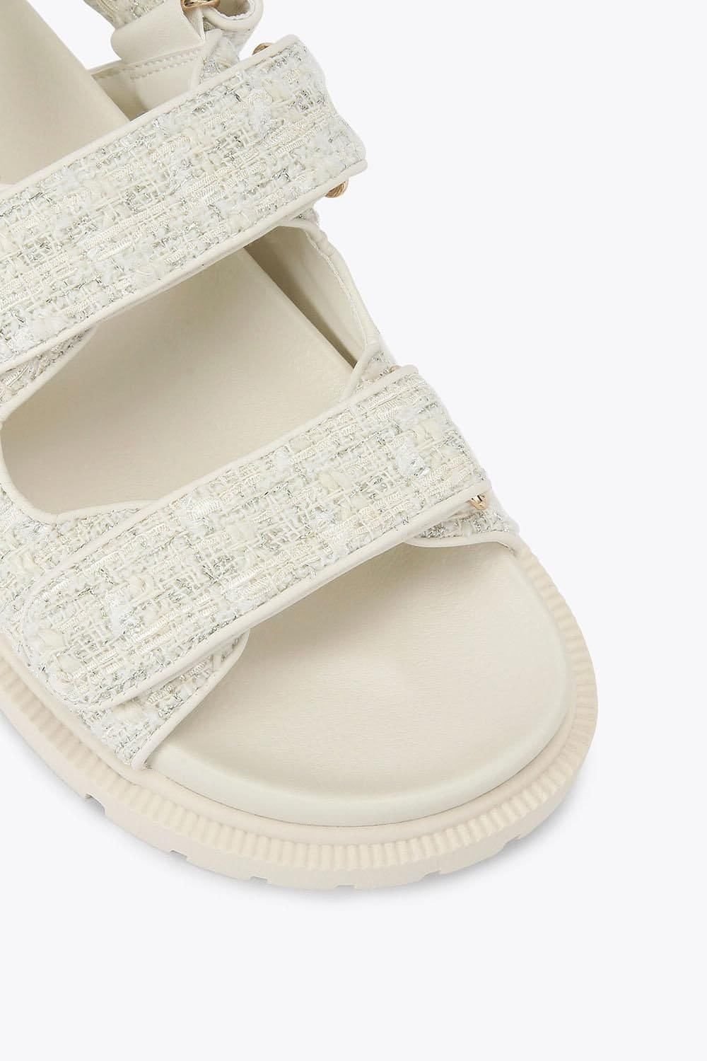 Carvela Carvela Women's 'Rosa Sandal' Fabric Sandals in Cream - 4