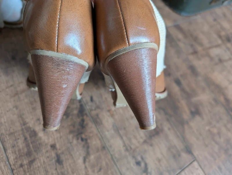 New Look New Look tan lace-up heeled shoes Oxford style - UK size 6