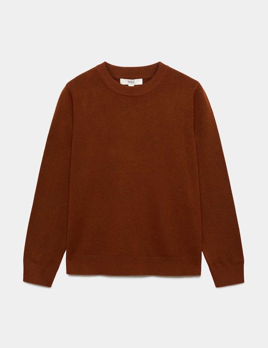 Marks & Spencer M&S Air-Yarn Crew Neck Jumper Chestnut - 1