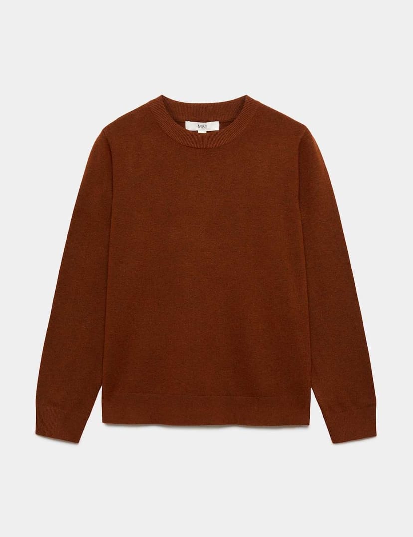 Marks & Spencer M&S Air-Yarn Crew Neck Jumper Chestnut - 1