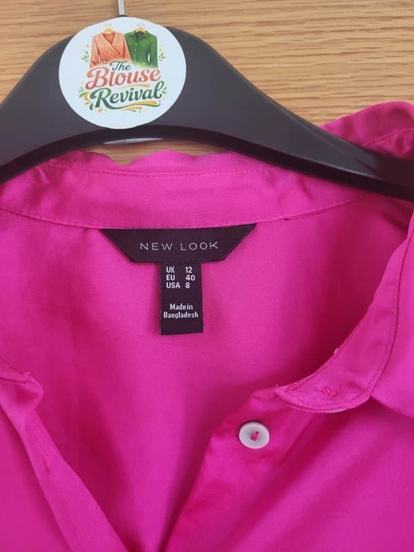 New Look New Look bright pink ladies blouse shirt size 12 silky feel