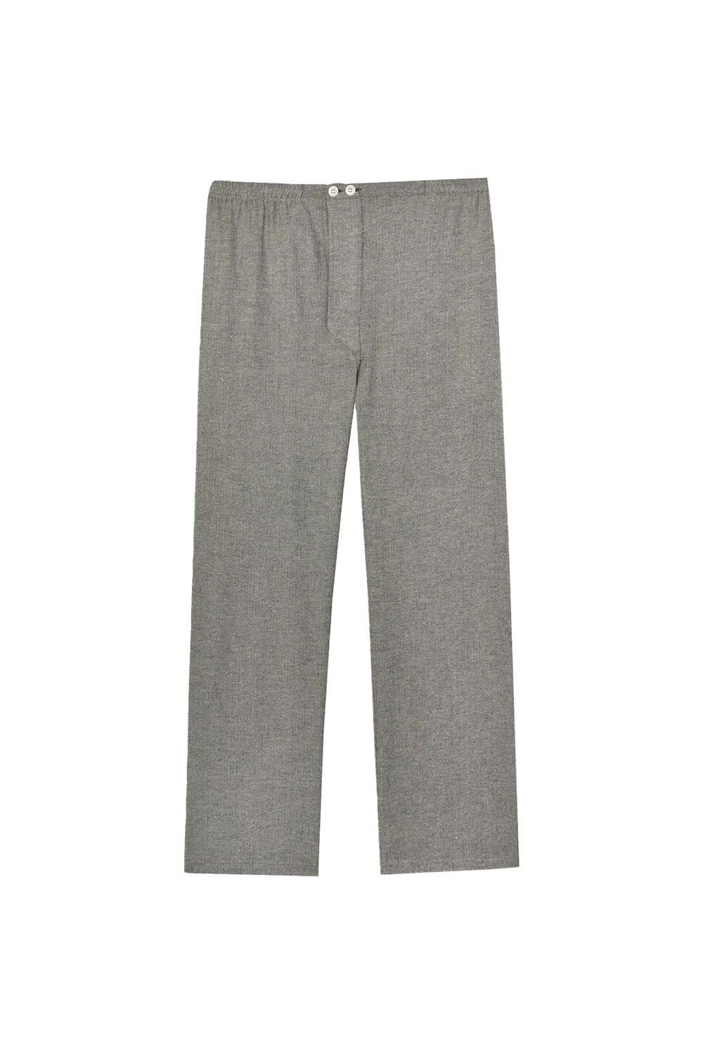 British Boxers British Boxers Men's 'Whitby Jet' Herringbone Brushed Cotton Pyjama Set in Dark Grey - 4