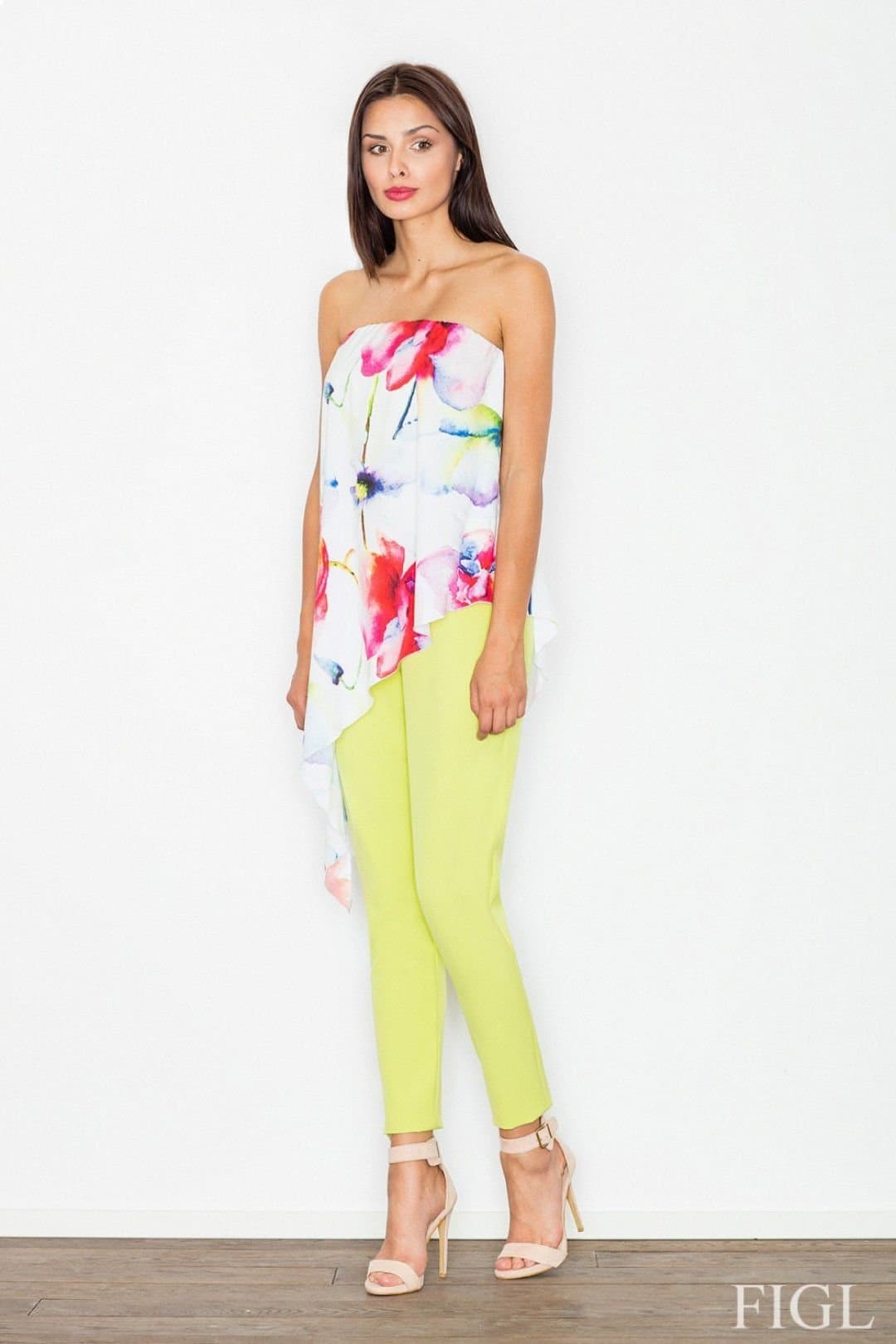 Love Lace Love Lace Women's Airy Colorful Exposed Shoulder Jumpsuit Elastic in Green