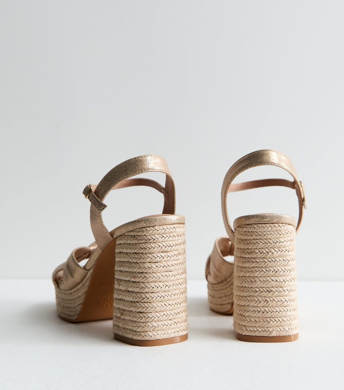 New Look Women's Gold Knot Strap Braided Platform Sandals Vegan New Look - 4