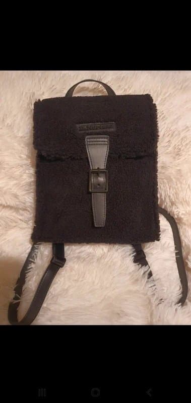 Dr. Martens Black Shearling Mini Backpack Dr Martens