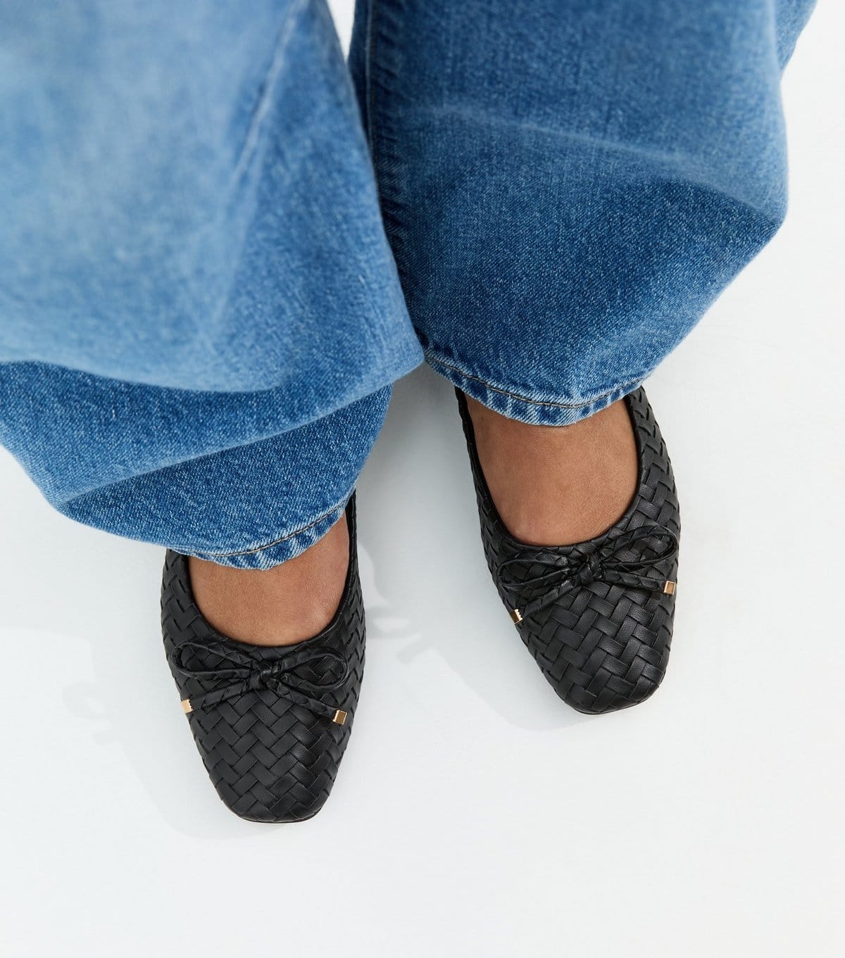 New Look Women's Black Woven Ballet Pumps New Look - 1