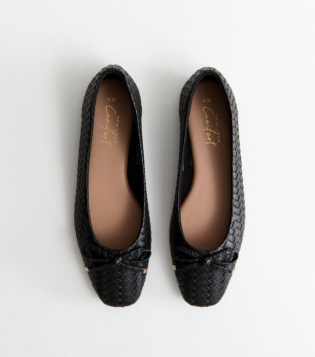 New Look Women's Black Woven Ballet Pumps New Look - 2