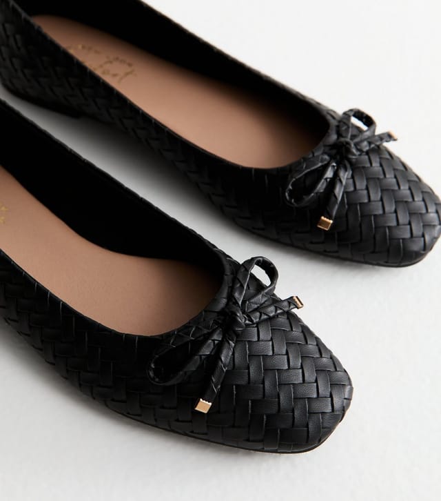 New Look Women's Black Woven Ballet Pumps New Look - 3