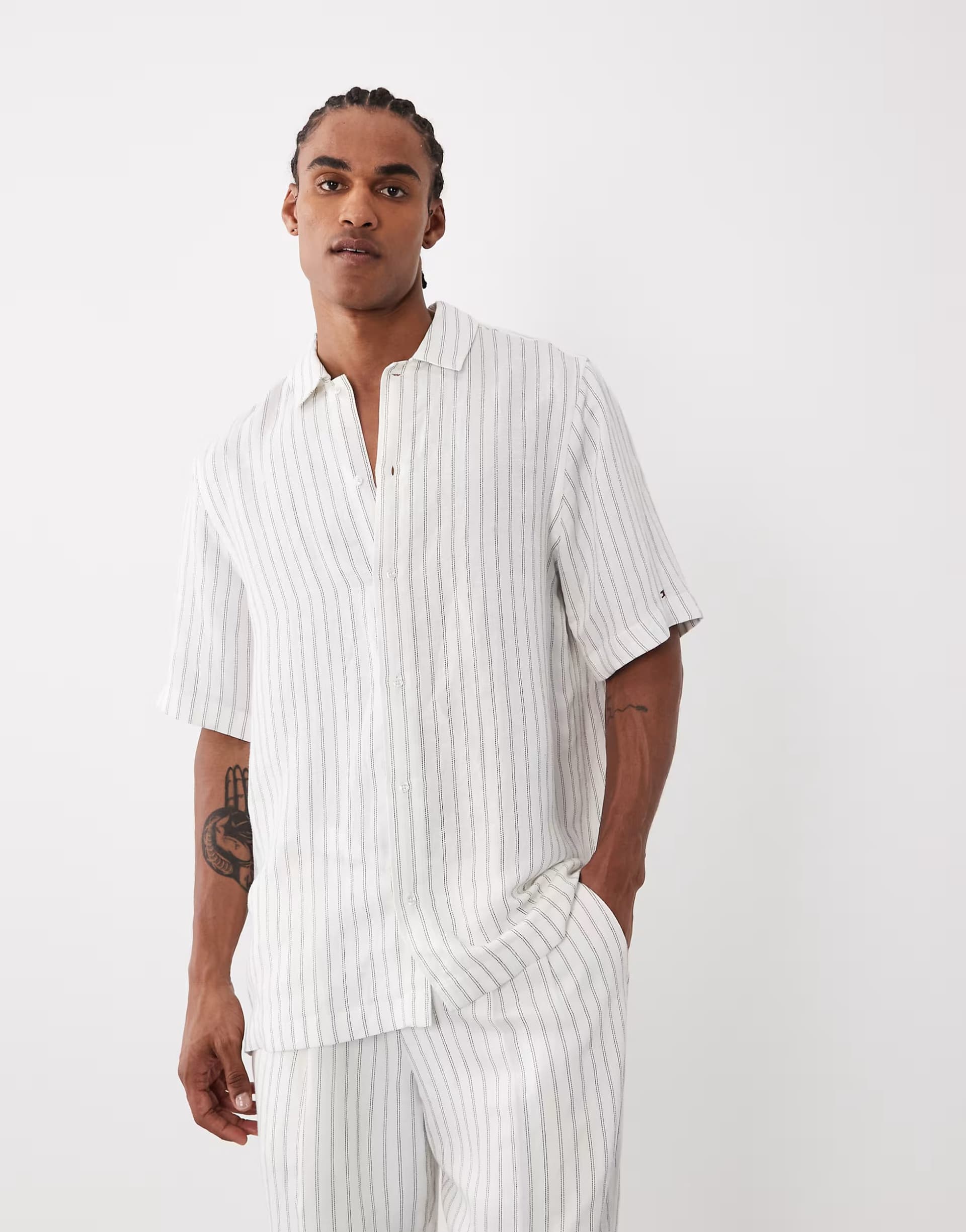 ASOS Tommy Hilfiger linen shirt co-ord in white