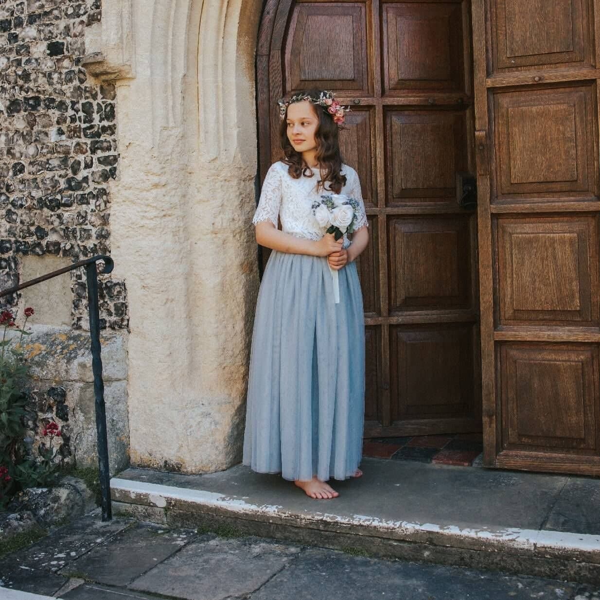 UK Flower Girl Boutique UK Flower Girl Boutique Women's Felicity Couture Flower Girl Set - Silver Grey