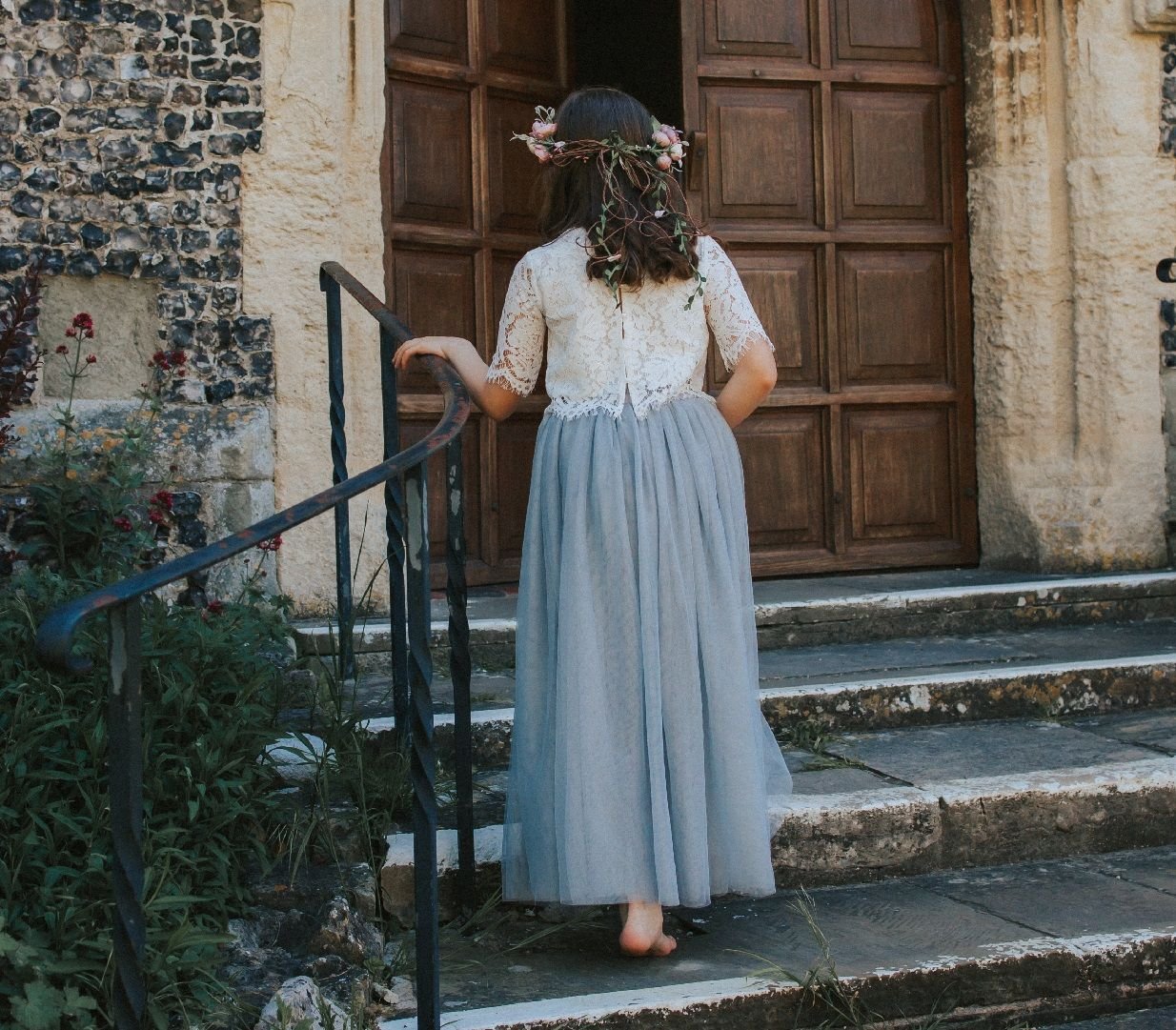 UK Flower Girl Boutique UK Flower Girl Boutique Women's Felicity Couture Flower Girl Set - Silver Grey - 2