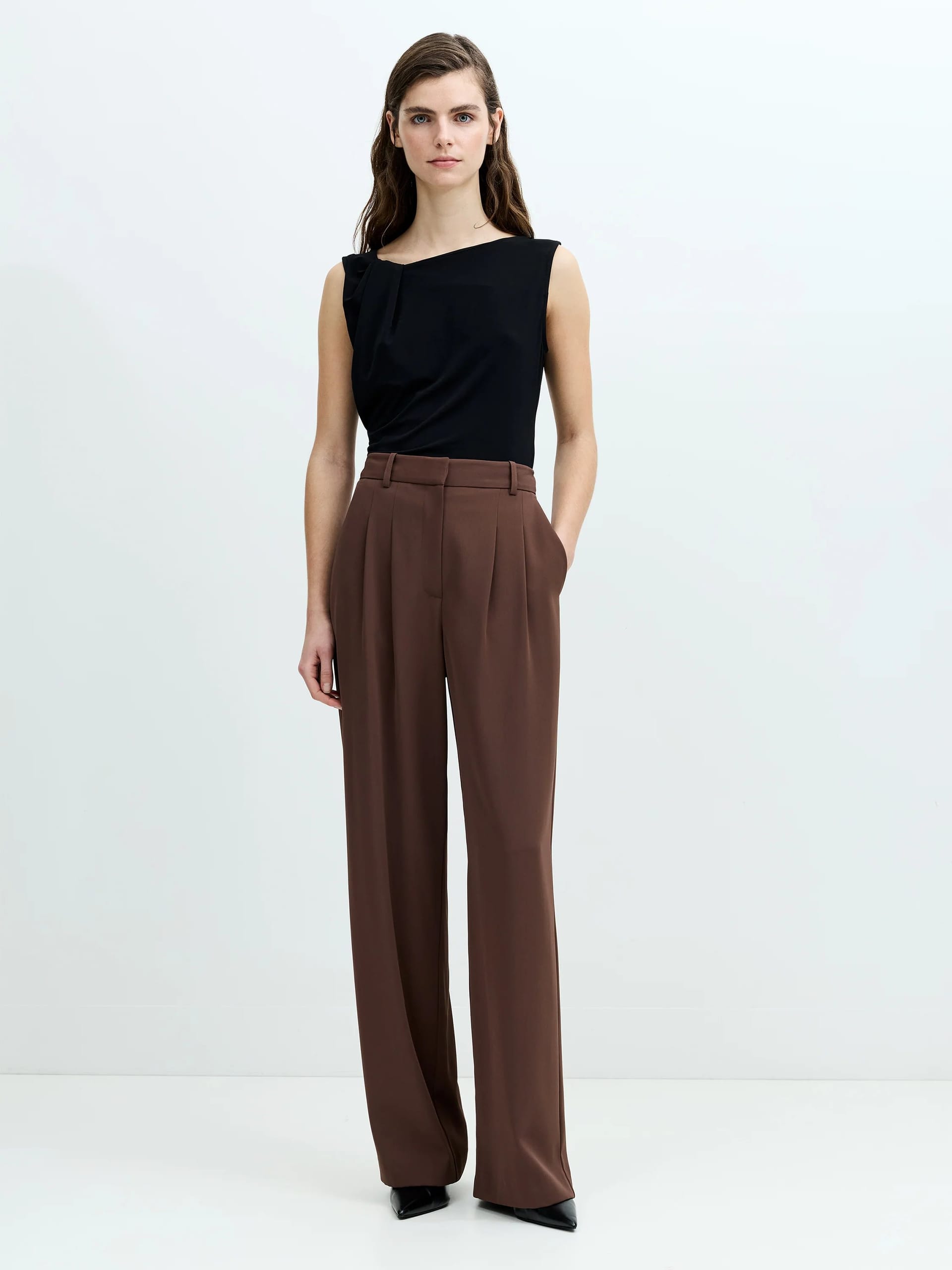 French Connection Espresso Brown Tailored Trousers