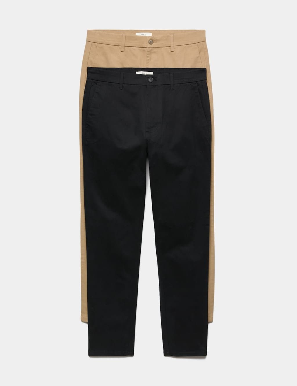 Marks & Spencer M&S 2 Pack Slim Fit Stretch Chinos Black Mix
