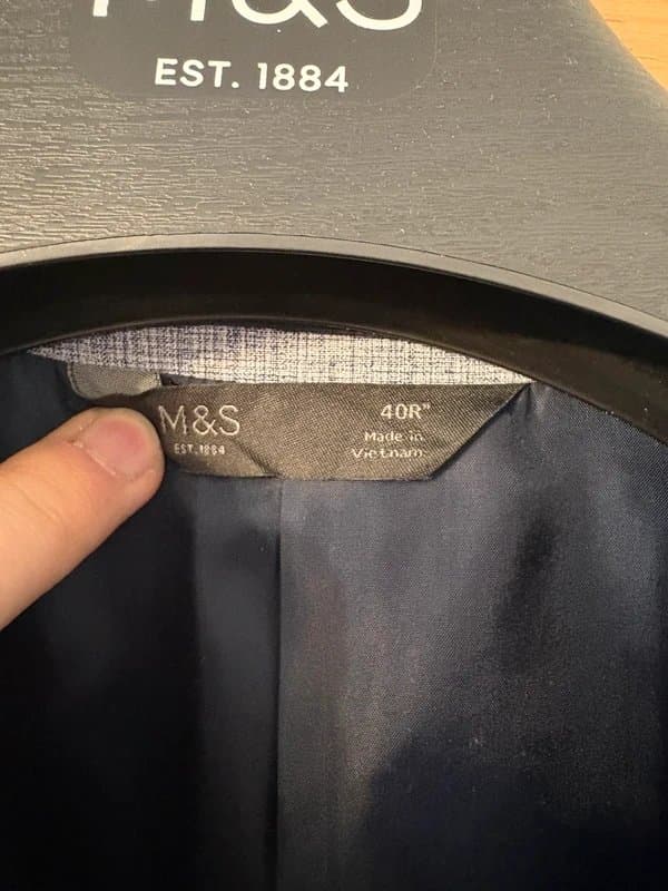Marks & Spencer M&S men’s light blue suit .