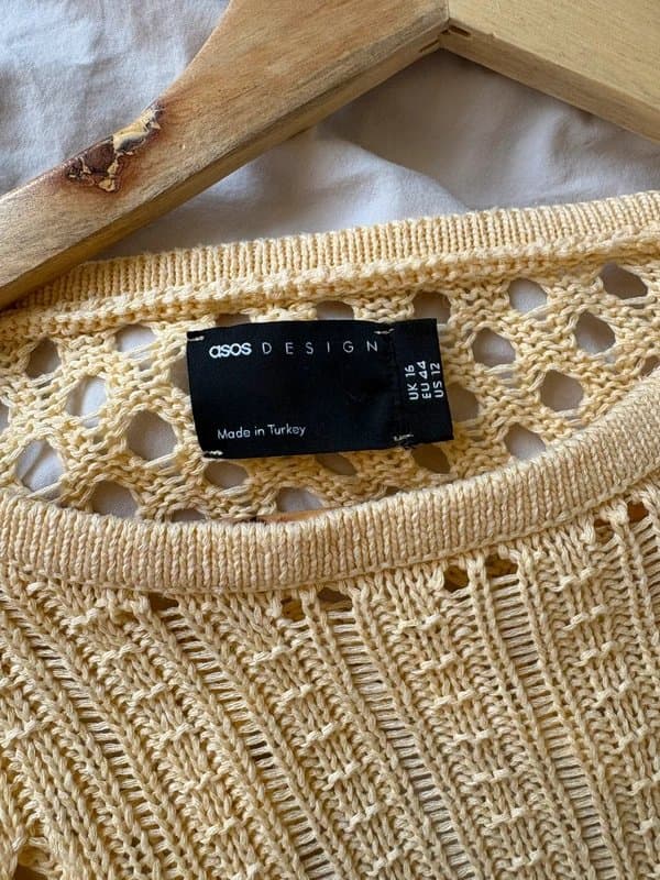 ASOS Design Yellow crochet style top