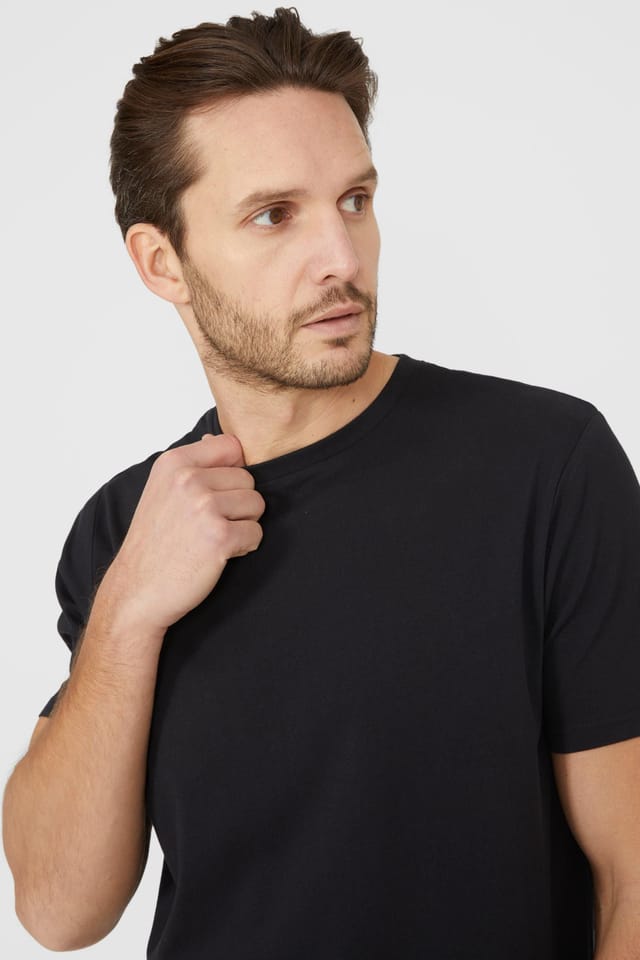 Maine Maine Men's Cotton Crew Neck T-shirt in Black - 2