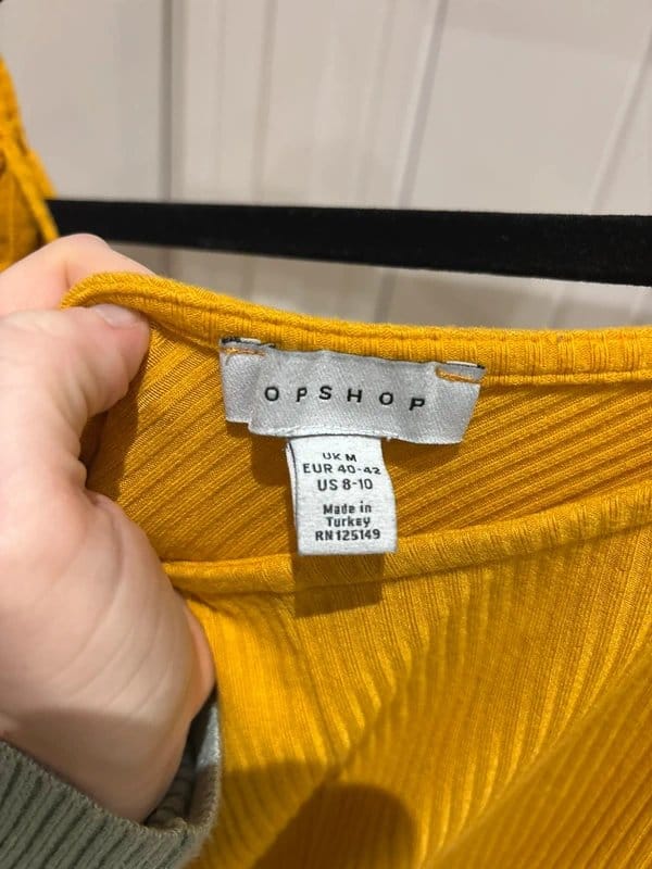 Topshop Mustard Ribbed Jumpsuit