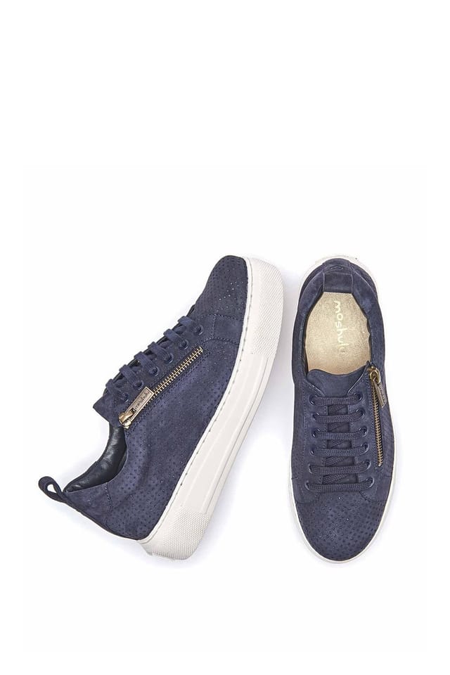 Moshulu Moshulu Women's 'Dawlish' Flatform Zip Trainers in Indigo - 2