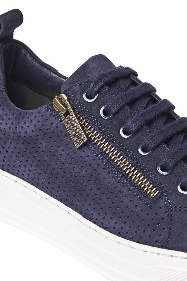 Moshulu Moshulu Women's 'Dawlish' Flatform Zip Trainers in Indigo - 3