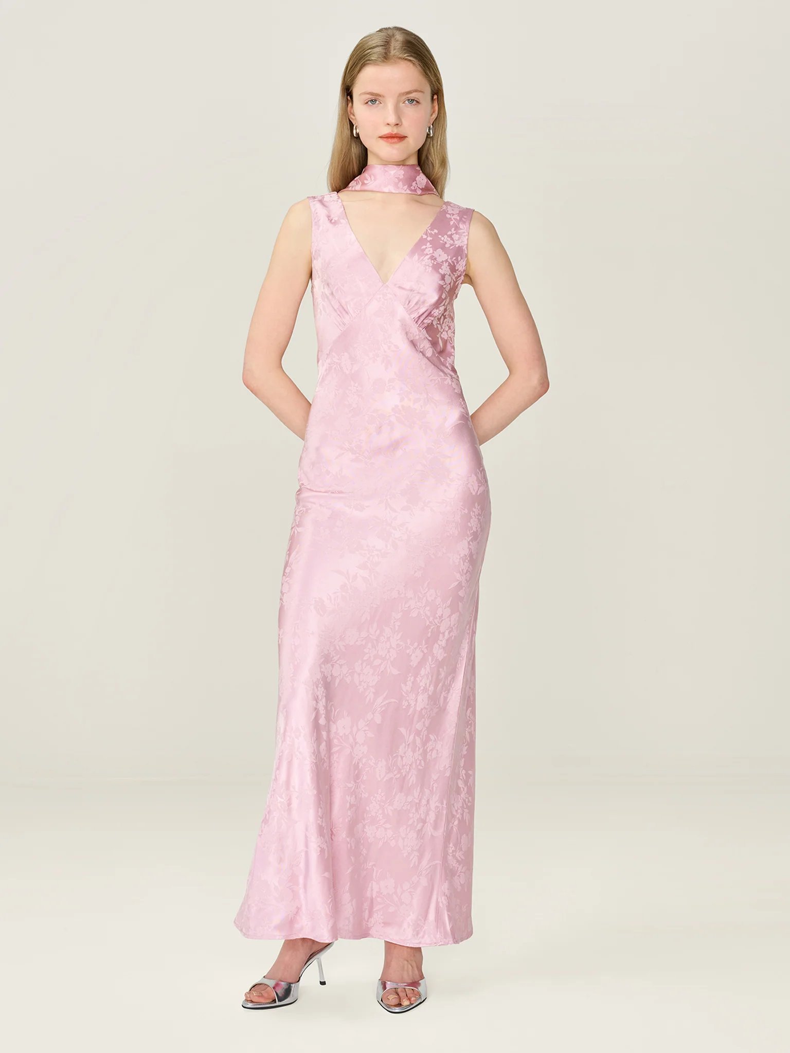 OMNES Scarlett Scarf in Bleached Mauve - 3