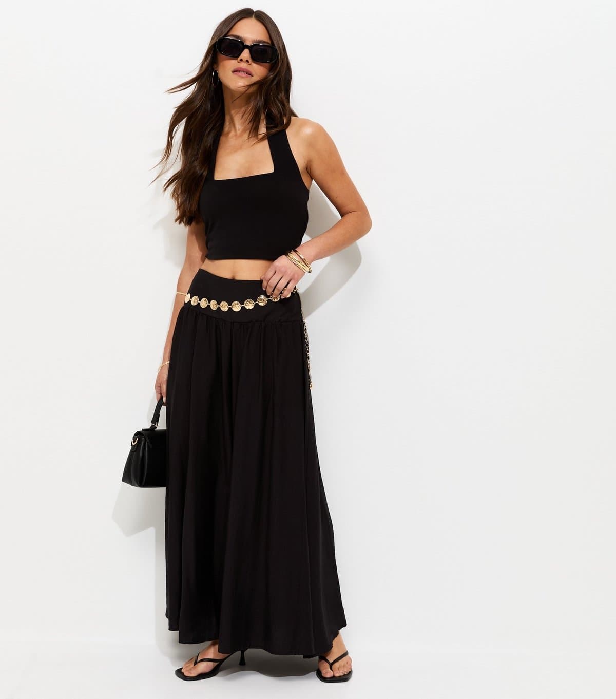 New Look Women's Petite Black Palazzo Wide Leg Trousers New Look