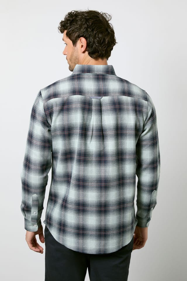 Maine Maine Men's Green Western Check Long Sleeve Shirt - 3