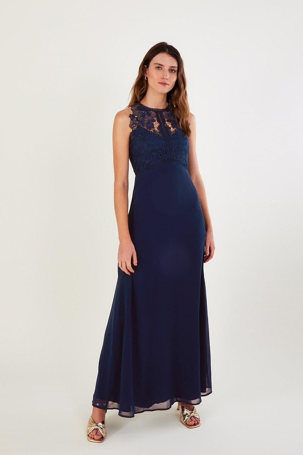 Monsoon Monsoon Women's 'Lena' Lace Maxi Dress in Blue