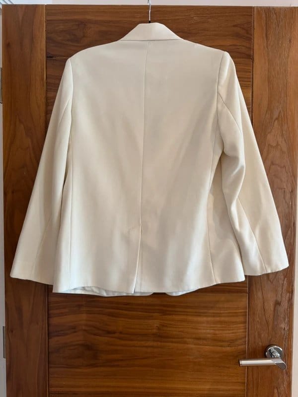 Topshop Petite Off White Satin Blazer