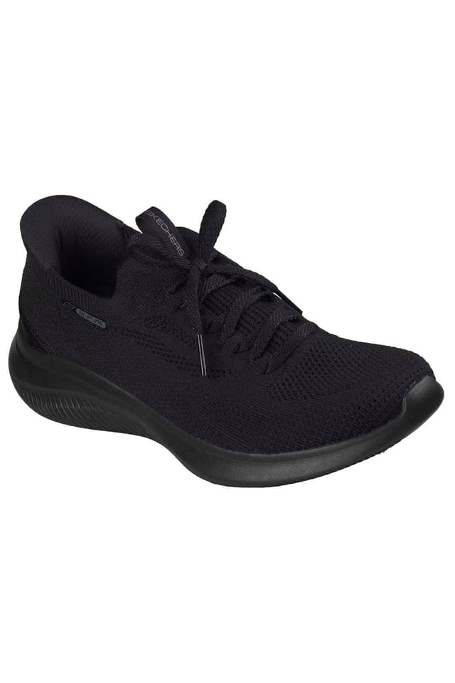 Skechers Skechers Women's Ultra Flex 4.0 Stretch Knit Fixed Lace Slip-Ins Trainers Black - 3