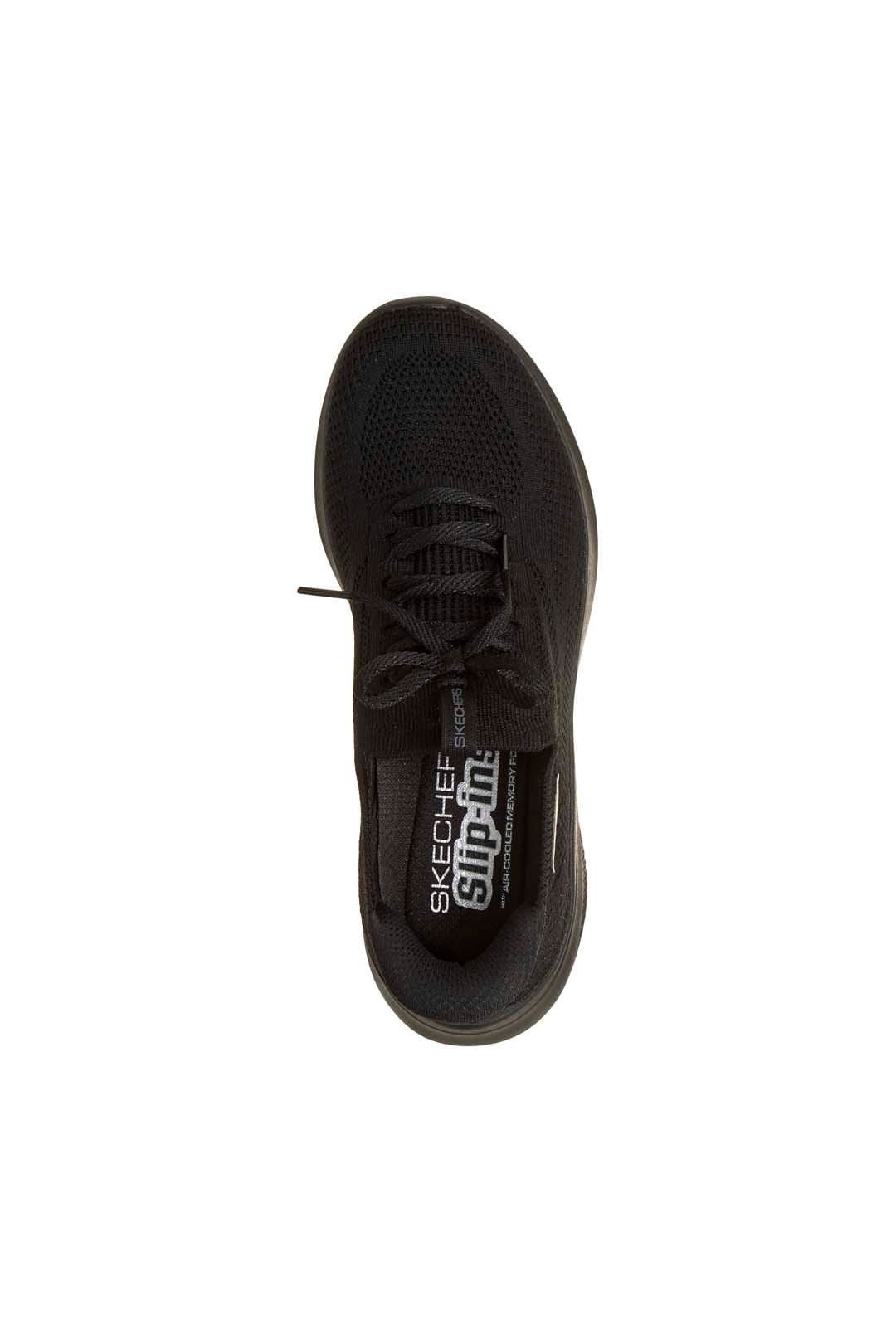 Skechers Skechers Women's Ultra Flex 4.0 Stretch Knit Fixed Lace Slip-Ins Trainers Black - 4