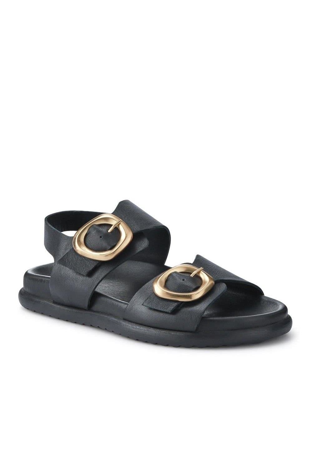Jones Bootmaker Jones Bootmaker Black Leather Buckled Sandals