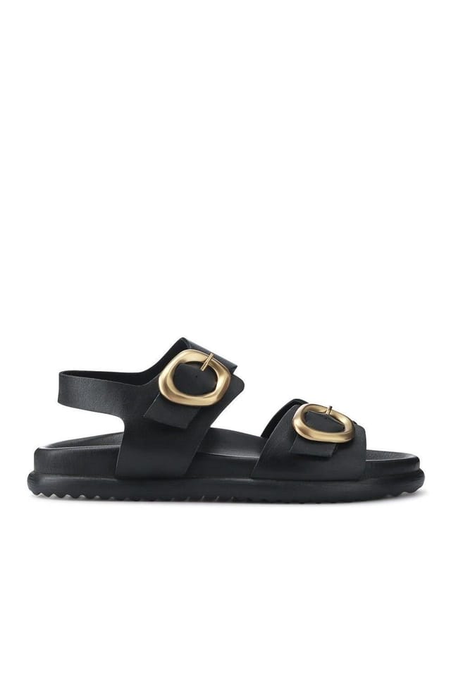 Jones Bootmaker Jones Bootmaker Women's Juneau Buckled Sandals in Black - 2