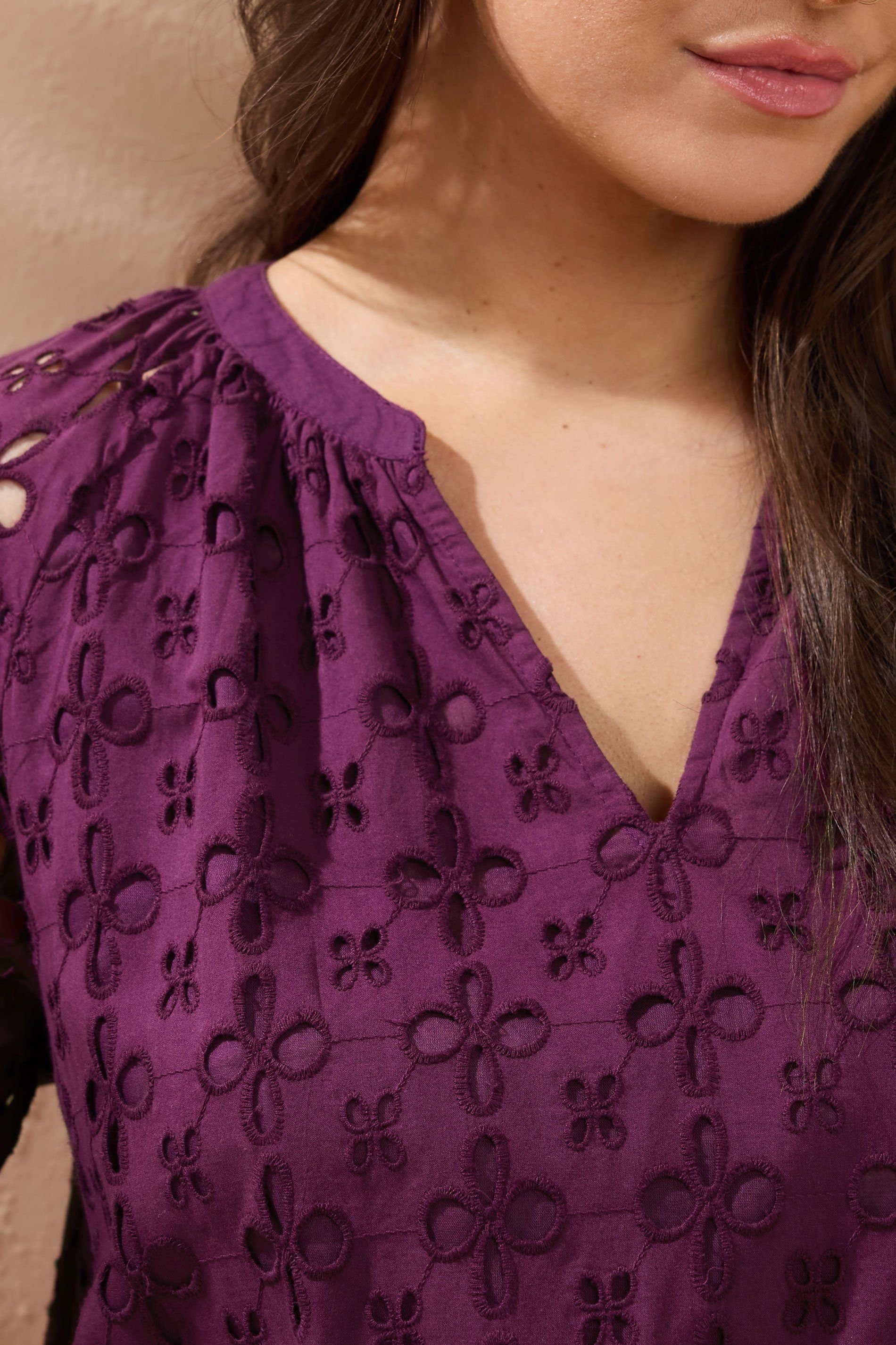 Evans Evans Women's Broderie Swing Dress in Purple - 4