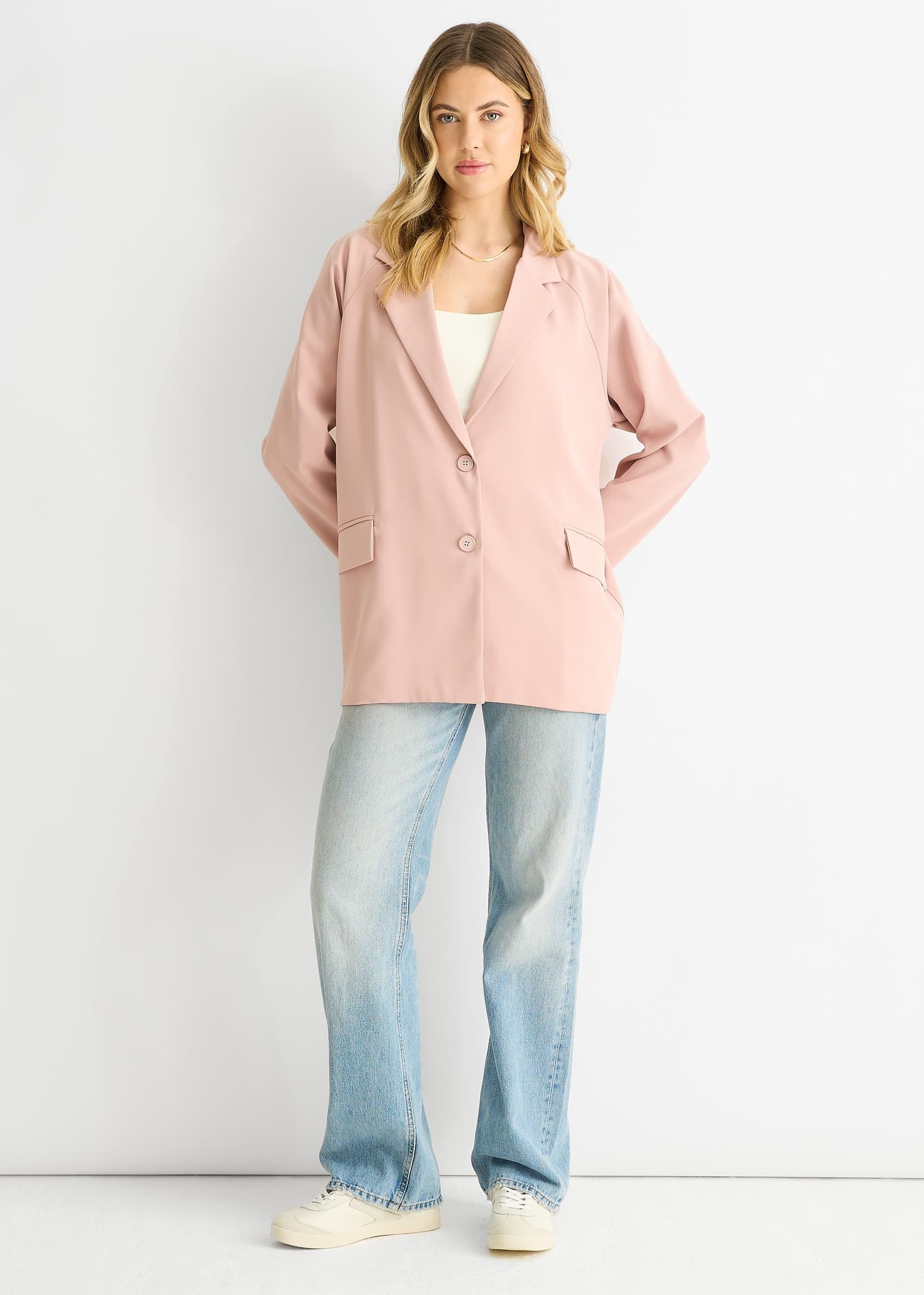 Gini London Gini London Pink Oversized Tailored Blazer
