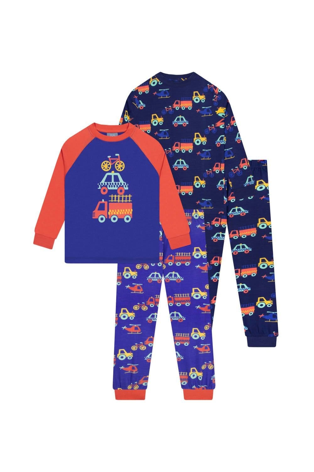 Harry Bear Harry Bear Men's Transport Pyjamas 2 Pack in Blue - 1