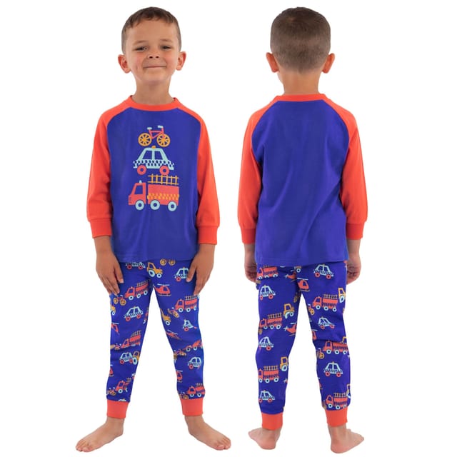 Harry Bear Harry Bear Men's Transport Pyjamas 2 Pack in Blue - 2